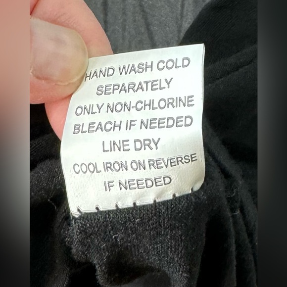 NWT MMMMMM Size Large Jersey A Line Black Pull Over High Low Short Sleeve Dress - Picture 4 of 7